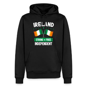 Irlande - Sweat à capuche Premium bio Homme - noir - Devant - Nico (187cm)