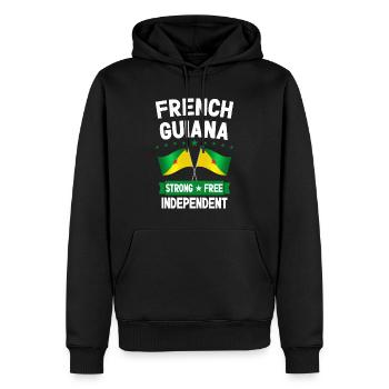 Guyane française - Sweat à capuche Premium bio Homme - noir - Devant - Nico (187cm)