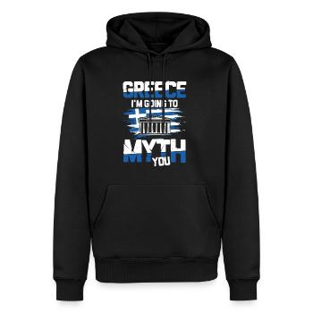 Greece I'm Going To Myth You - Männer Premium Bio Hoodie - Schwarz - Vorne - Nico (187cm)