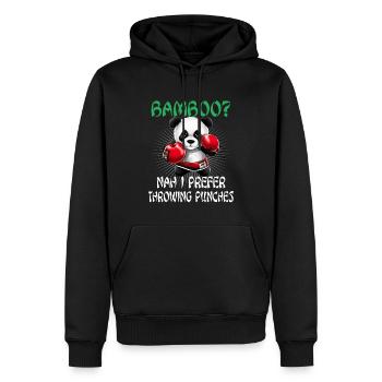 Panda Boxer Boxender Pandabär - Männer Premium Bio Hoodie - Schwarz - Vorne - Nico (187cm)