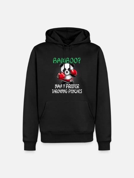 Panda Boxer Boxender Pandabär - Männer Premium Bio Hoodie - Schwarz