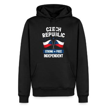 République tchèque - Sweat à capuche Premium bio Homme - noir - Devant - Nico (187cm)