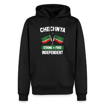 Tchétchénie - Sweat à capuche Premium bio Homme - noir - Devant - Nico (187cm)