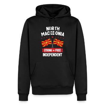 Macédoine du Nord - Sweat à capuche Premium bio Homme - noir - Devant - Nico (187cm)
