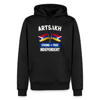 Artsakh - Sweat à capuche Premium bio Homme - noir - Devant - Nico (187cm)