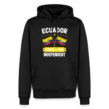 Ecuador - Männer Premium Bio Hoodie - Schwarz - Vorne - Nico (187cm)