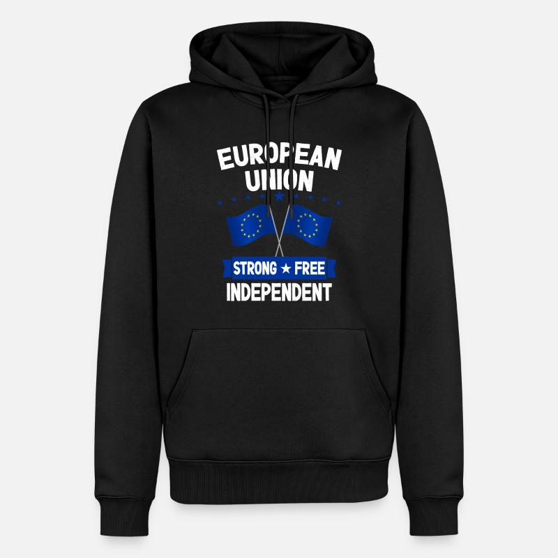 Union européenne - Sweat à capuche Premium bio Homme - noir