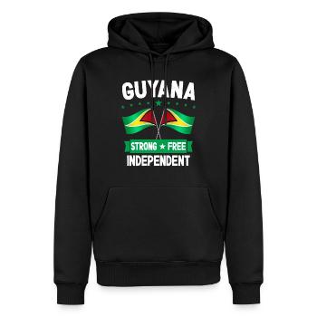Guyana - Sweat à capuche Premium bio Homme - noir - Devant - Nico (187cm)