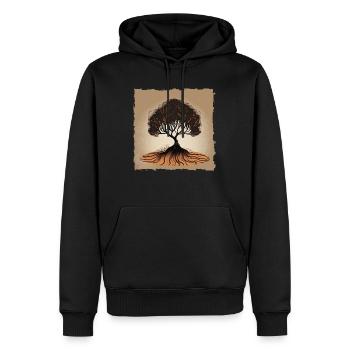 Épure Végétale - Sweat à capuche Premium bio Homme - noir - Devant - Nico (187cm)