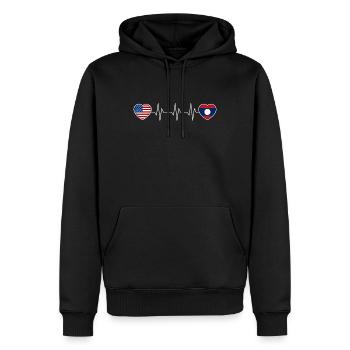 Laos - Männer Premium Bio Hoodie - Schwarz - Vorne - Nico (187cm)