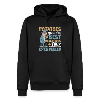 Potatoes Make The Best Detectives Eyes Peeled - Männer Premium Bio Hoodie - Schwarz - Vorne - Nico (187cm)