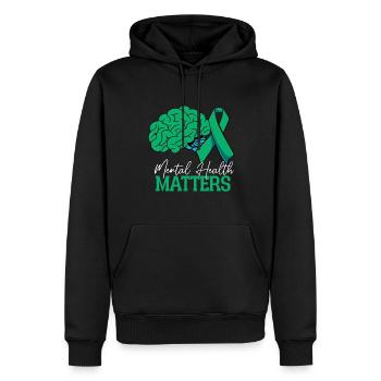 Mental Health Matters Bewusstsein Gesundheit - Männer Premium Bio Hoodie - Schwarz - Vorne - Nico (187cm)