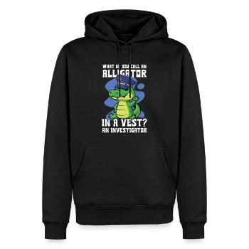 Lustiger Polizei Spruch Alligator Investigator - Männer Premium Bio Hoodie - Schwarz - Vorne - Nico (187cm)