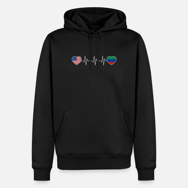 Daghestan - Sweat à capuche Premium bio Homme - noir