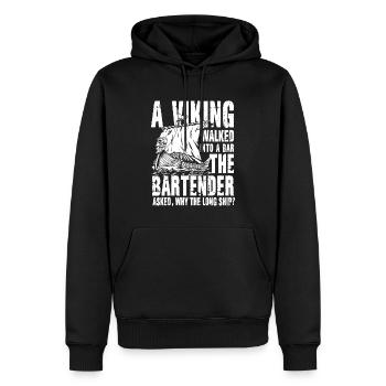 Viking Walked Into A Bar Why The Long Ship - Männer Premium Bio Hoodie - Schwarz - Vorne - Nico (187cm)
