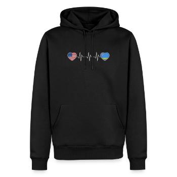 Aruba - Männer Premium Bio Hoodie - Schwarz - Vorne - Nico (187cm)