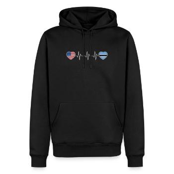 Botswana - Männer Premium Bio Hoodie - Schwarz - Vorne - Nico (187cm)