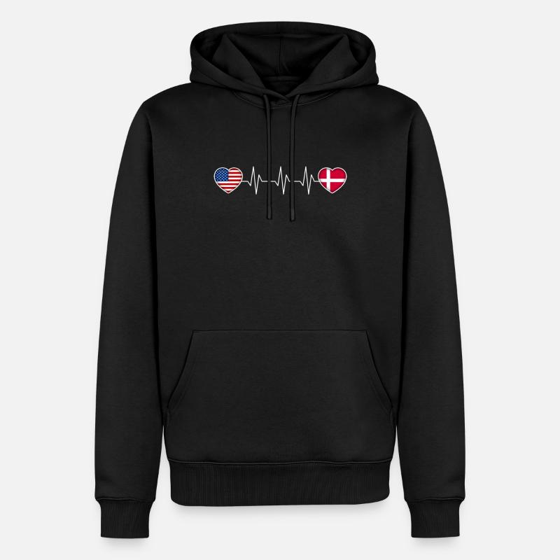 Danemark - Sweat à capuche Premium bio Homme - noir