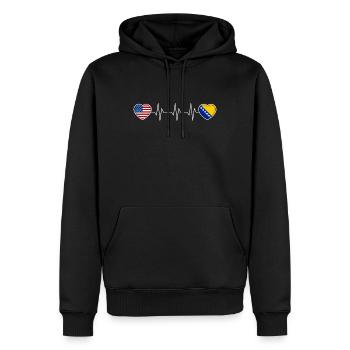 Bosnien und Herzegowina - Männer Premium Bio Hoodie - Schwarz - Vorne - Nico (187cm)