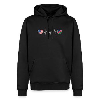 Namibie - Sweat à capuche Premium bio Homme - noir - Devant - Nico (187cm)