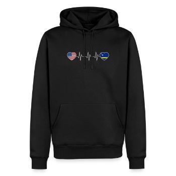 Curaçao - Männer Premium Bio Hoodie - Schwarz - Vorne - Nico (187cm)