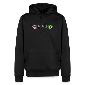 Brasilien - Männer Premium Bio Hoodie - Schwarz - Vorne - Nico (187cm)