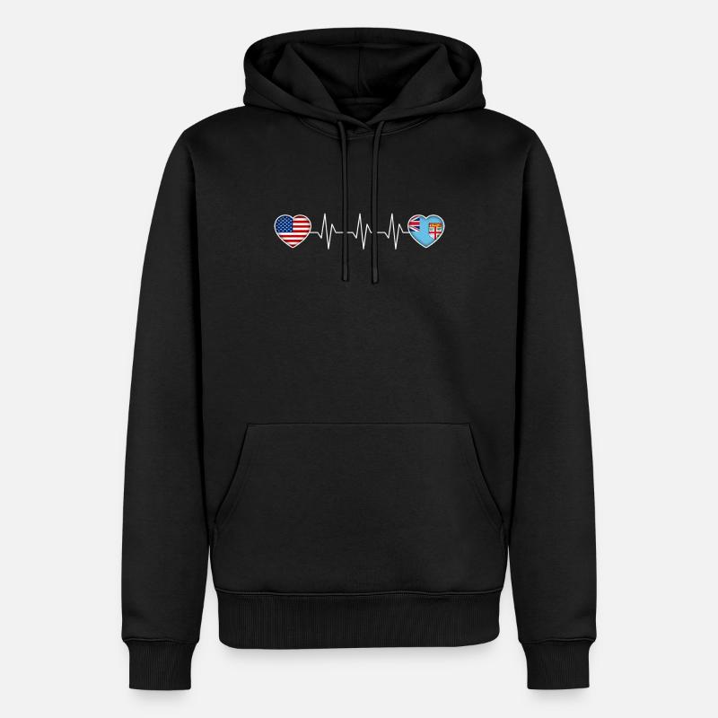Fidschi - Männer Premium Bio Hoodie - Schwarz