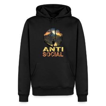 Antisozial Wandern Wanderung für eine Wanderer - Männer Premium Bio Hoodie - Schwarz - Vorne - Nico (187cm)