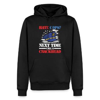 Lustiger Polizei Spruch für einen Polizist - Männer Premium Bio Hoodie - Schwarz - Vorne - Nico (187cm)