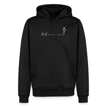 Ukraine - Männer Premium Bio Hoodie - Schwarz - Vorne - Nico (187cm)