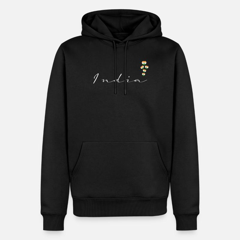 Inde - Sweat à capuche Premium bio Homme - noir
