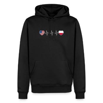 Polen - Männer Premium Bio Hoodie - Schwarz - Vorne - Nico (187cm)