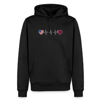 Qatar - Men’s Premium Organic Hoodie - black - Front - Nico (187cm)