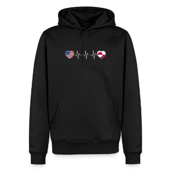 Groenland - Sweat à capuche Premium bio Homme - noir - Devant - Nico (187cm)