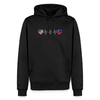 Liechtenstein - Männer Premium Bio Hoodie - Schwarz - Vorne - Nico (187cm)