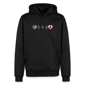 Japan - Männer Premium Bio Hoodie - Schwarz - Vorne - Nico (187cm)