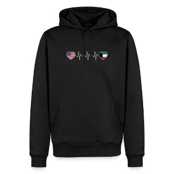Kuwait - Männer Premium Bio Hoodie - Schwarz - Vorne - Nico (187cm)