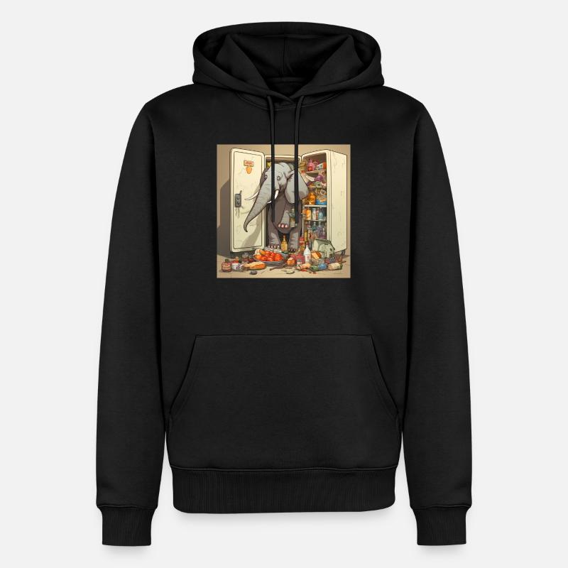 Comic style Elephant 2 - Männer Premium Bio Hoodie - Schwarz