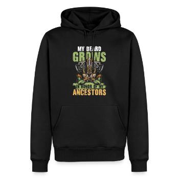 My Beard Grows In Honor Of My Ancestors - Männer Premium Bio Hoodie - Schwarz - Vorne - Nico (187cm)