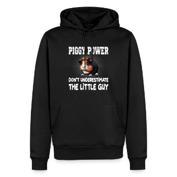 Piggy Power Don't Underestimate The Little Guy - Männer Premium Bio Hoodie - Schwarz - Vorne - Nico (187cm)