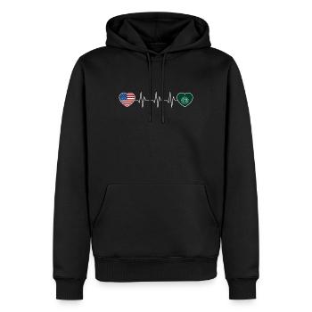 Sindh - Männer Premium Bio Hoodie - Schwarz - Vorne - Nico (187cm)