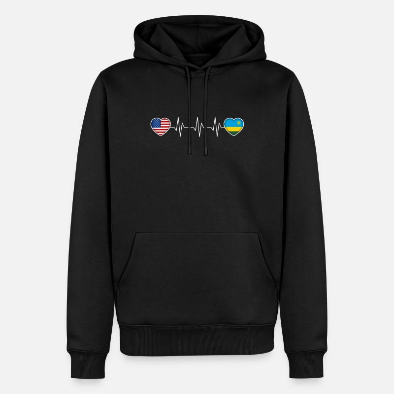 Ruanda - Männer Premium Bio Hoodie - Schwarz