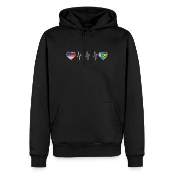 St. Pierre und Miquelon - Männer Premium Bio Hoodie - Schwarz - Vorne - Nico (187cm)