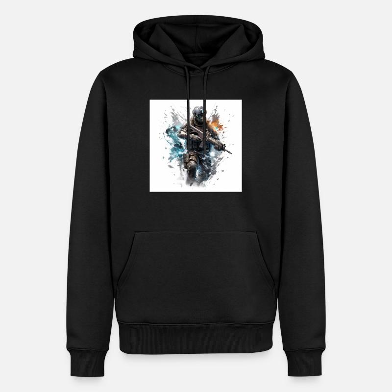 COD jeu art shooter - Sweat à capuche Premium bio Homme - noir