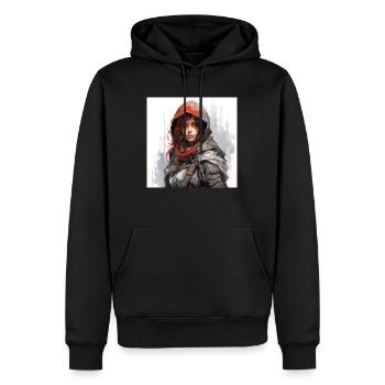 Gaming Art Femme Assassin - Sweat à capuche Premium bio Homme - noir - Devant - Nico (187cm)