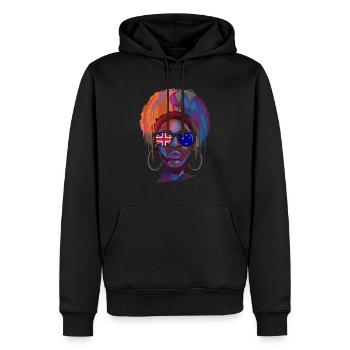 Nouvelle Zélande - Sweat à capuche Premium bio Homme - noir - Devant - Nico (187cm)