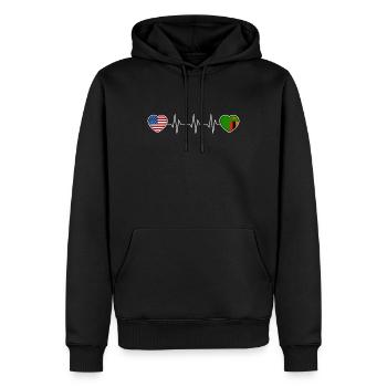 Sambia - Männer Premium Bio Hoodie - Schwarz - Vorne - Nico (187cm)
