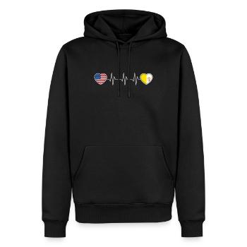 Vatican - Sweat à capuche Premium bio Homme - noir - Devant - Nico (187cm)