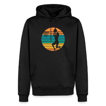 Basketball Vintage Basketballspieler Sportler Korb - Männer Premium Bio Hoodie - Schwarz - Vorne - Nico (187cm)