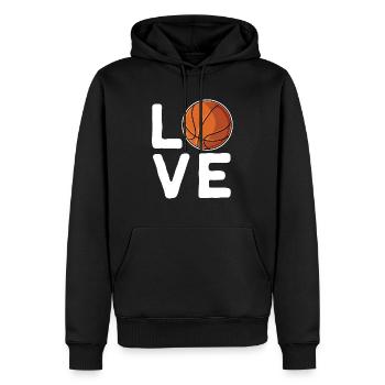 Basketball Love Basketballspieler Sportler Korb - Männer Premium Bio Hoodie - Schwarz - Vorne - Nico (187cm)